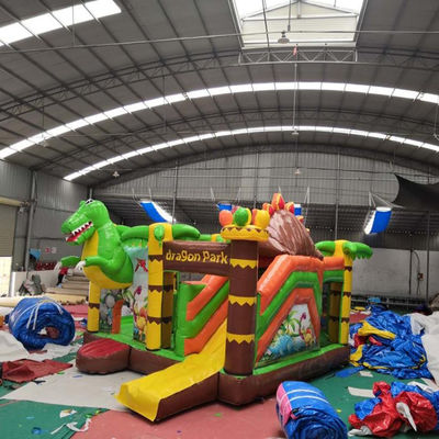 Casa de salto comercial PVC Inflable Salto del castillo Combo tobogán en el Parque Jungle Dino