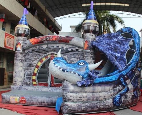 Centro de actividades inflables para niños con castillo personalizable y casa de salto