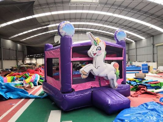 EN71/EN14960 Certificado Castillo de salto inflable de unicornio para aventuras de salto de niños