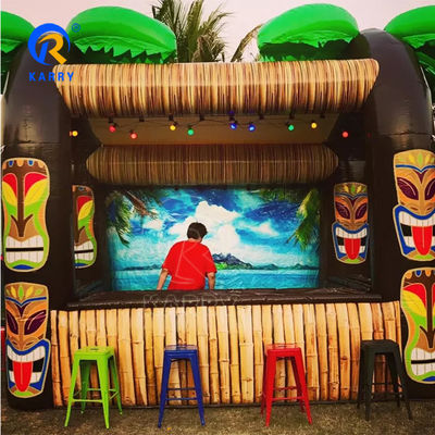 Unisex Inflatable Bar Juguete TIKI Bar Grande Castillo Rebobinado para niños para saltar y jugar juegos