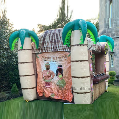 Unisex Inflatable Bar Juguete TIKI Bar Grande Castillo Rebobinado para niños para saltar y jugar juegos