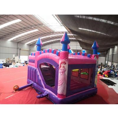 5*5*4.2m Slide de castillo de salto en el aire para la princesa rosa