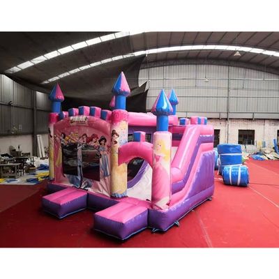 5*5*4.2m Slide de castillo de salto en el aire para la princesa rosa