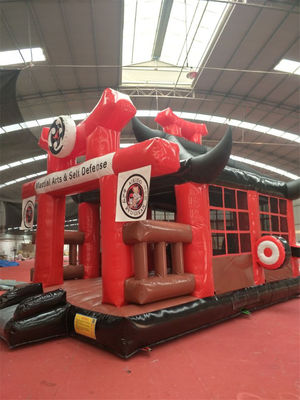 Parque de diversiones popular Castillo inflable Karate Ninja Guerrero Guardabosques Castillo de salto