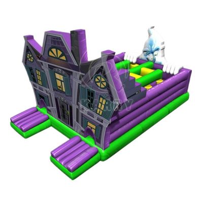 PORTABLE Más popular Casa embrujada de Halloween Obstáculo inflable Castillo de salvadores