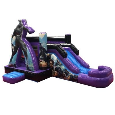 Certificado CE Impresión de dibujos animados Casa de salto inflable y combinación de diapositivas para fiestas