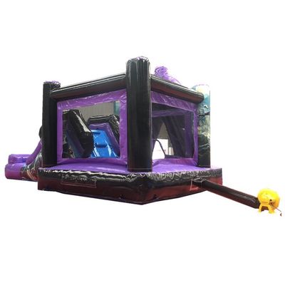 Certificado CE Impresión de dibujos animados Casa de salto inflable y combinación de diapositivas para fiestas