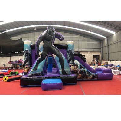 Certificado CE Impresión de dibujos animados Casa de salto inflable y combinación de diapositivas para fiestas