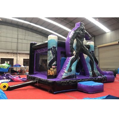 Certificado CE Impresión de dibujos animados Casa de salto inflable y combinación de diapositivas para fiestas