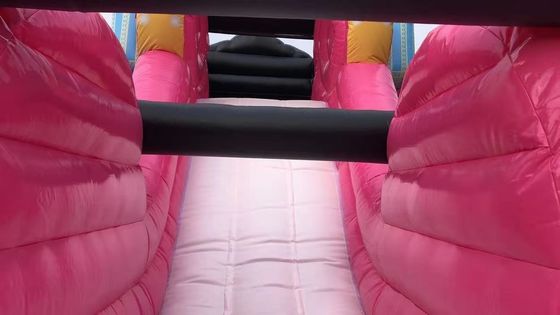 Expulsor inflable con kit de deslizamiento y reparación Commercial Pink Princess Carriage Combo