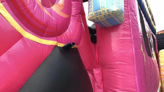 Expulsor inflable con kit de deslizamiento y reparación Commercial Pink Princess Carriage Combo