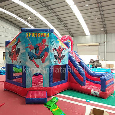 KR-BH610 Casa de rebote de color comercial personalizado con diapositiva y Spiderman