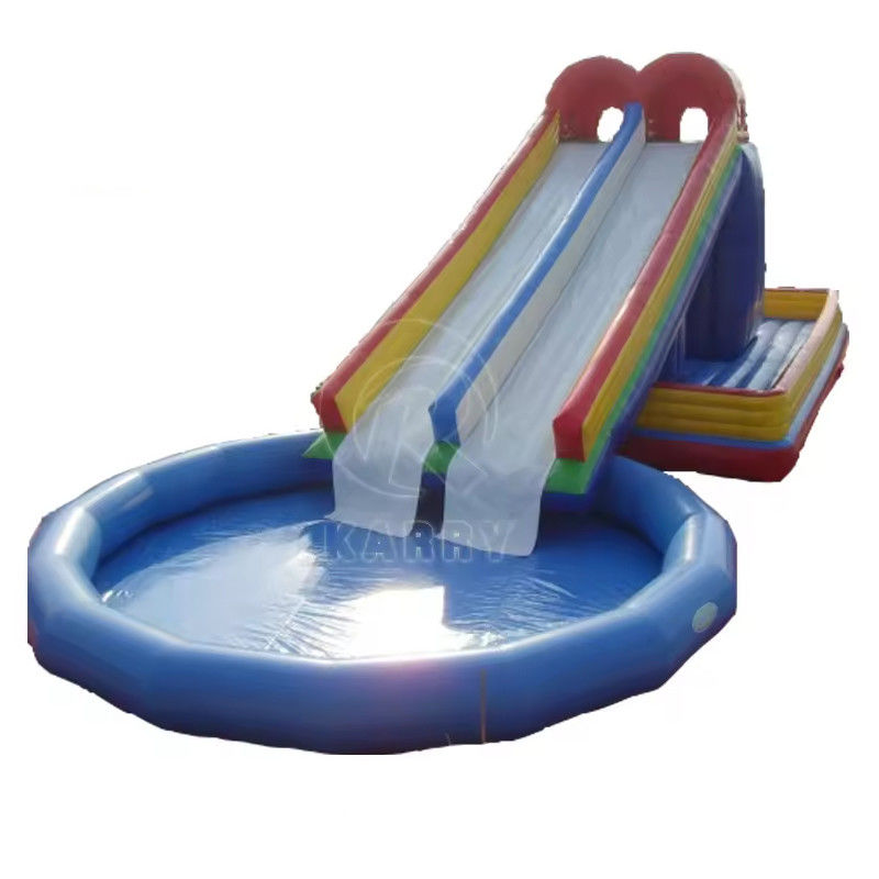 Parque acuático inflables al aire libre Juguetes acuáticos de estilo piscina redonda Slide con piscina