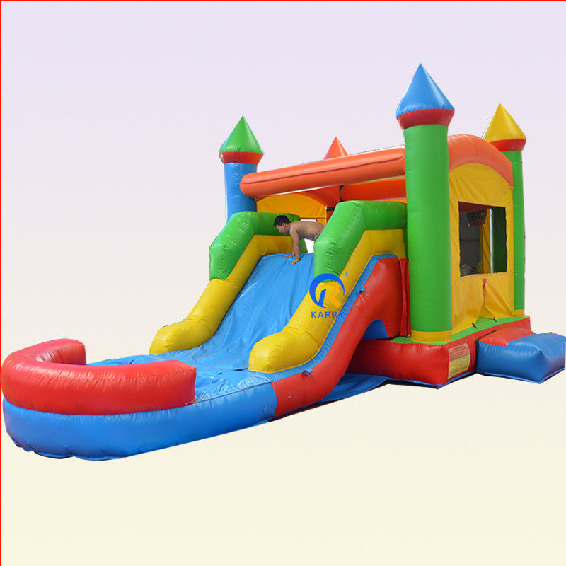Casa de rebote inflable de color personalizado de Pvc de grado comercial con combinación de diapositivas