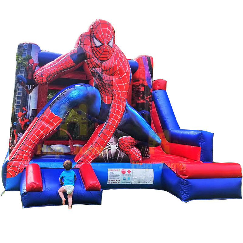 Mar / Aire / Expedición Expreso Spiderman Castillo Inflable Combo Slide para Fiestas de Interiores