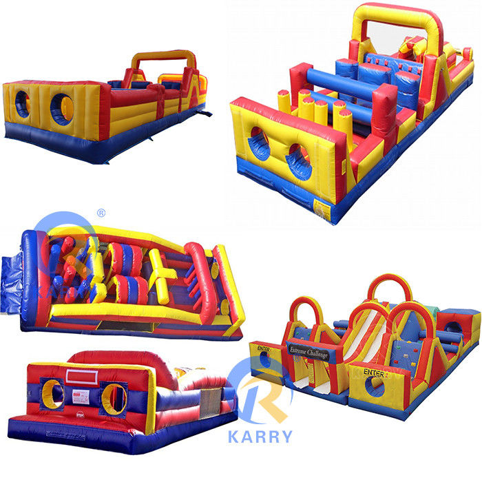 Características PORTABLE Curso de obstáculos inflable Juego para adultos para deportes y actividades infantiles