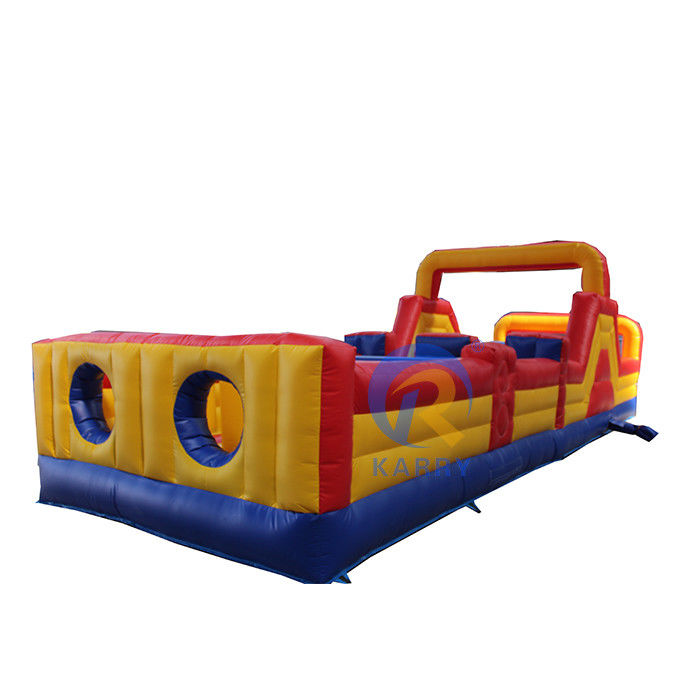 Acceptable juego de obstáculos inflables amarillo de 39 pies OEM para alquiler y reparación de kits para adultos