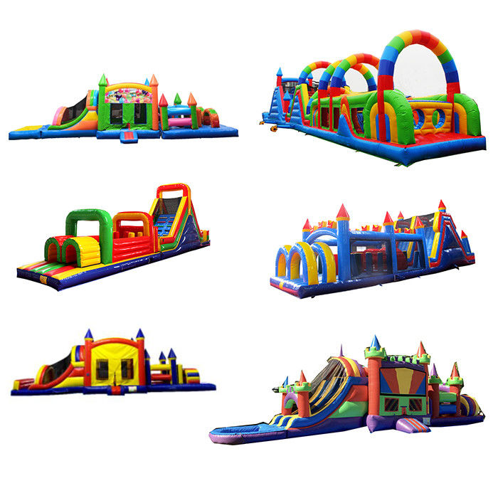 KR-OBS-904-2 Combinación de deslizamiento de obstáculos inflables para juego de parque de diversiones