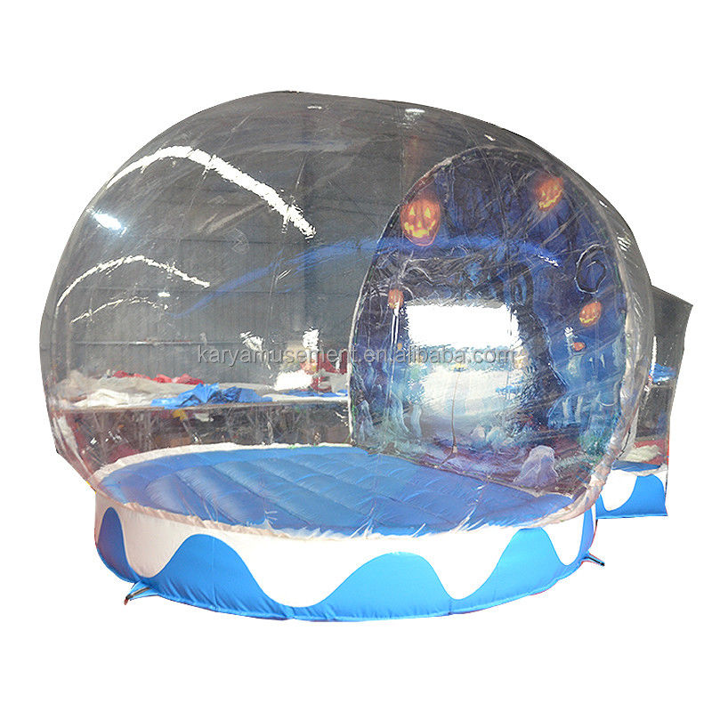 Tenda de globo de nieve portátil de Halloween Transparente Balón de casa de burbujas inflable para niños