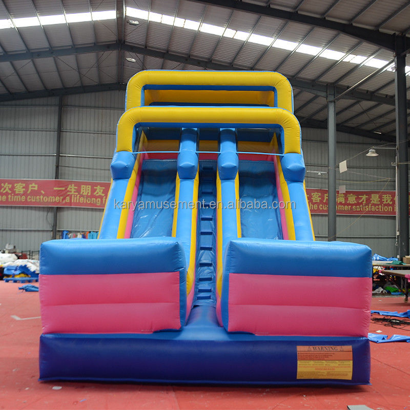 Impresión digital de calidad comercial de PVC Parque acuático tobogán acuático de 2 carriles para adultos y niños
