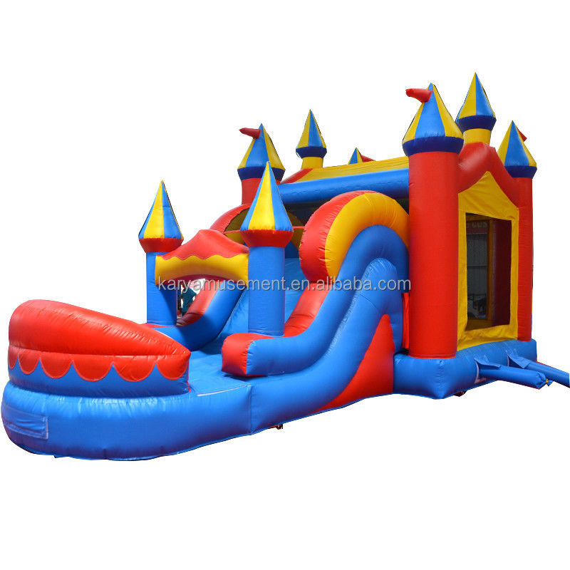 Kit de reparación incluido Castillo inflable Gran tobogán de agua seca y húmeda para parque de diversiones