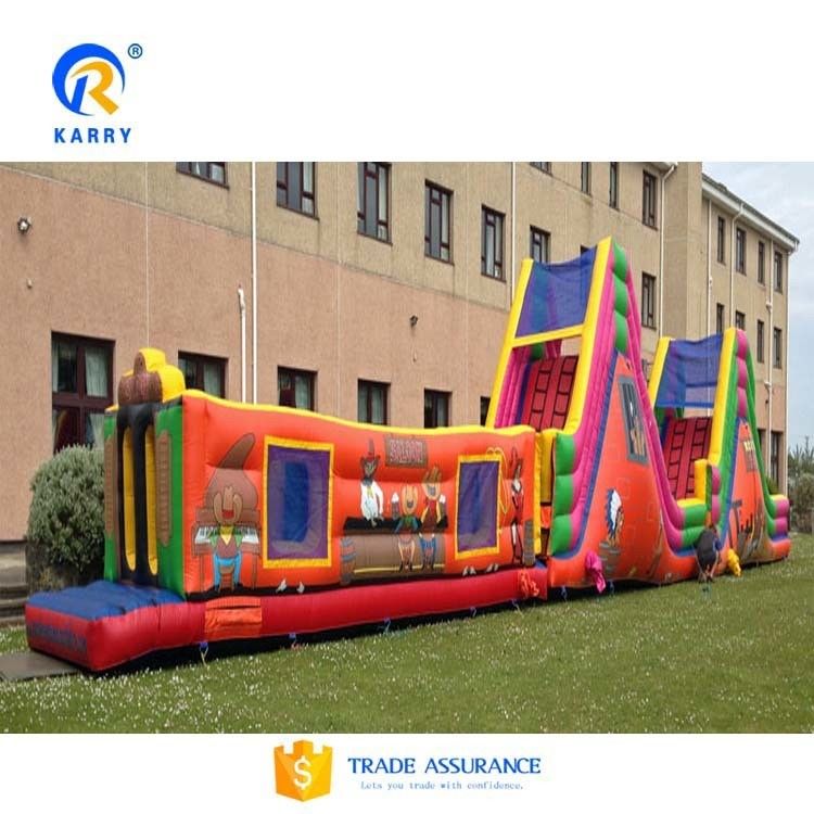 Curso de obstáculos inflable de colores personalizados para niños y adultos