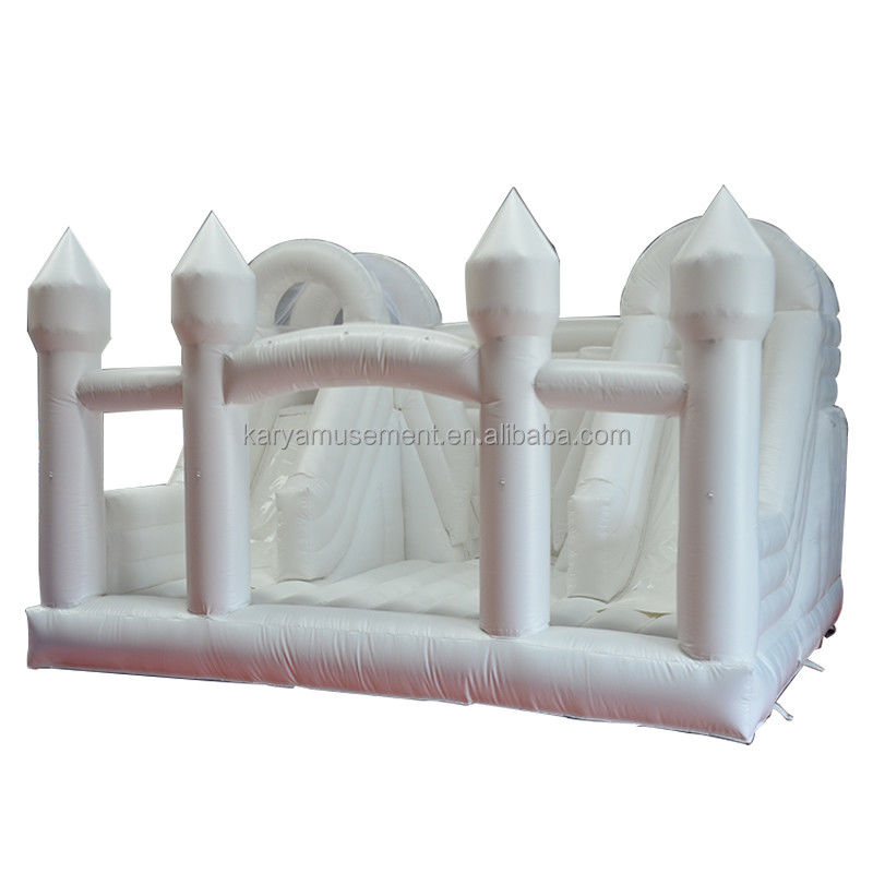 Deslizamiento interior niño blanco casa de rebote para la fiesta de la boda inflables castillo de rebote combo
