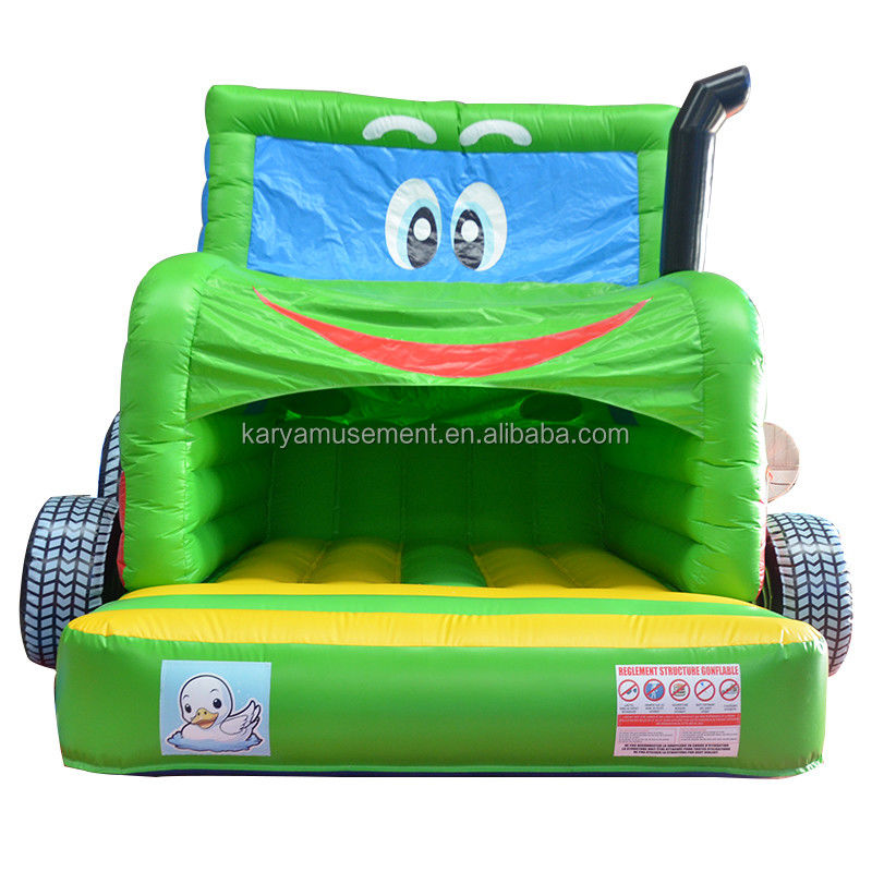 Niños Indoor Outdoor Bungee Trampolín Inflable Salto del Castillo Bounce Tractor Verde