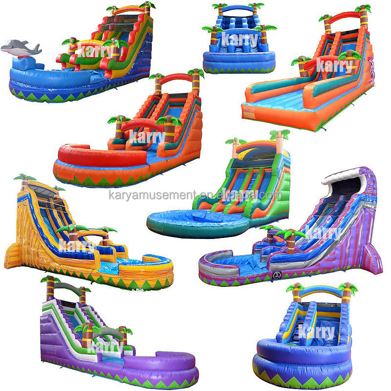 Tamaño personalizado Deslizador de palma de agua inflable con niños Jugar piscina Salto Deslizadores de agua PVC mejor