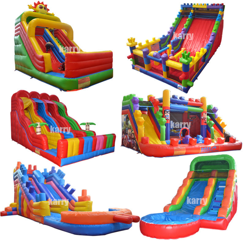 Deslizador de bloques de construcción de color personalizado Deslizador de salto húmedo y seco inflable para diversión al aire libre