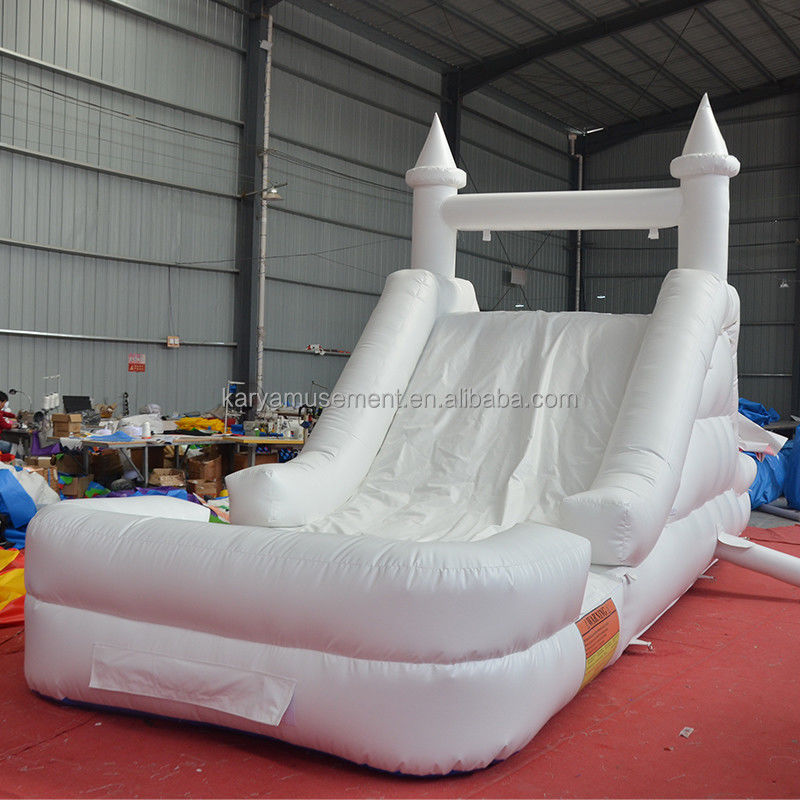 Slide de castillo inflable de combinación de gas White Slide con soplador C / E o U / L estándar