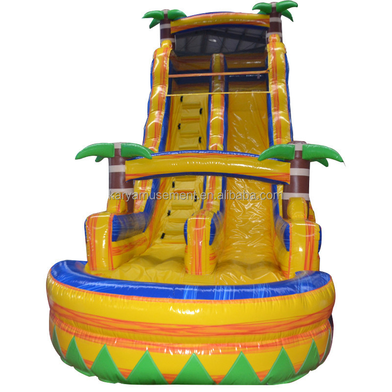 Certificado de color personalizado CE/EN71/EN14960 tobogán de salto en agua inflable con piscina