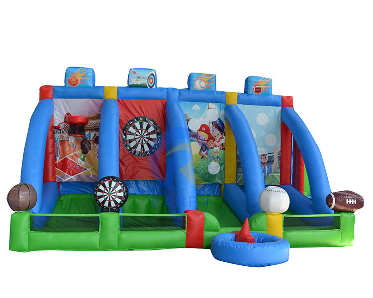 Juegos deportivos interactivos de tiro Arena PVC Carnaval inflable al aire libre Juegos de bolas 4 en 1
