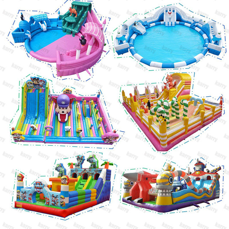 Unisex Water Fun 2024 Parque acuático inflable personalizado con tobogán portátil y castillo