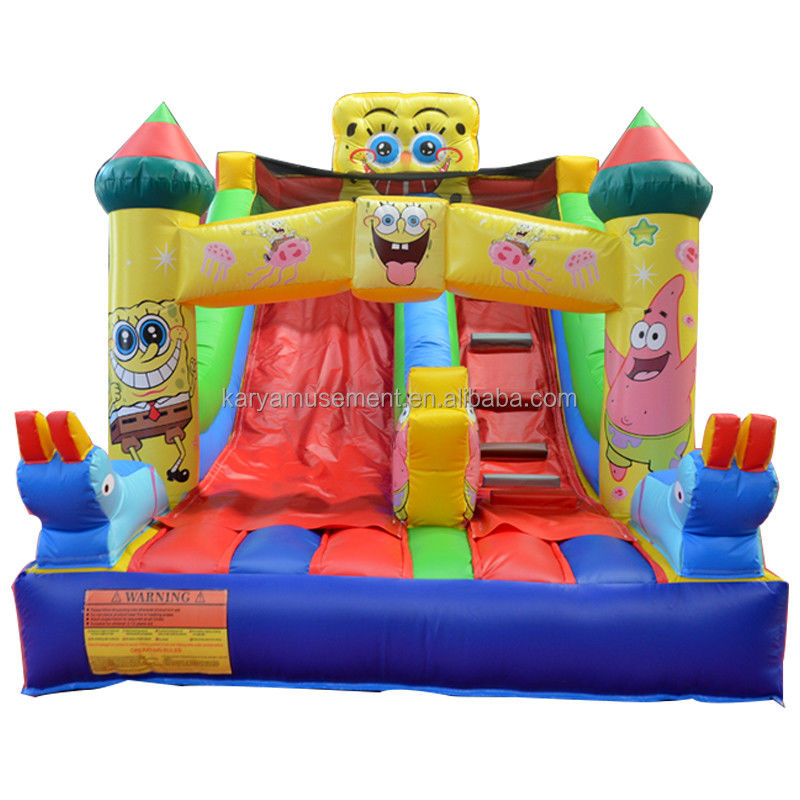 Comercial Inflatable Deslizamiento y tobogán para niños Muy bueno PVC Esponja-Bob SquarePants tobogán