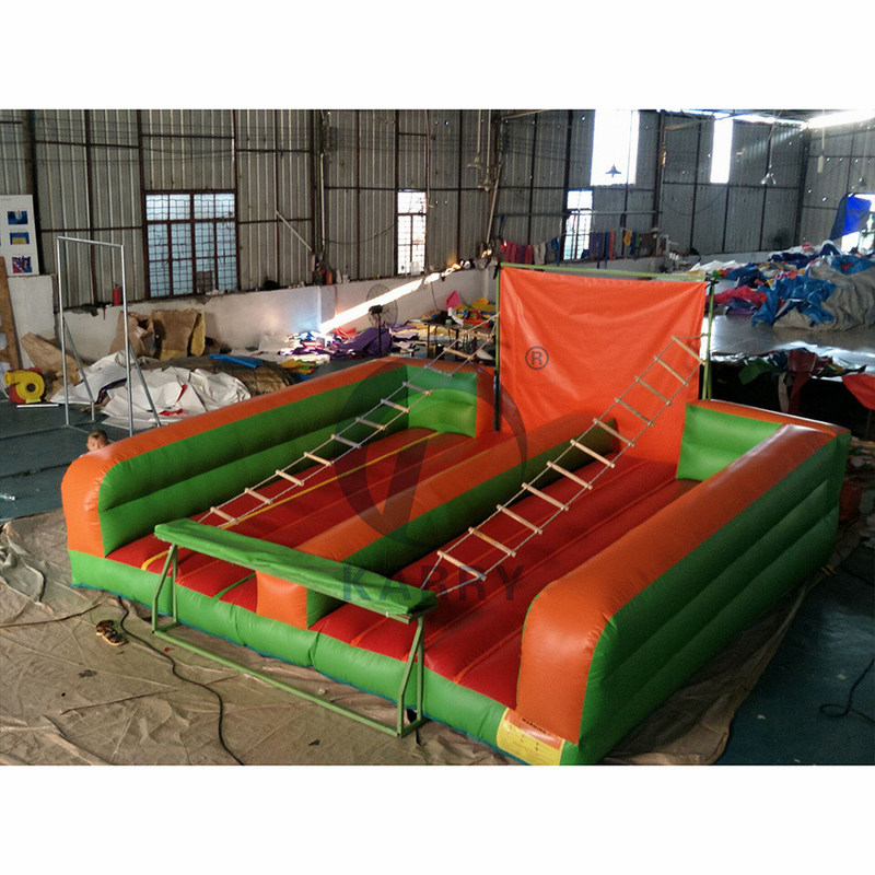 PVC Parque al aire libre Juego de escalada de carnaval Inflable Jacobs Escalera Juego de escalada para adultos