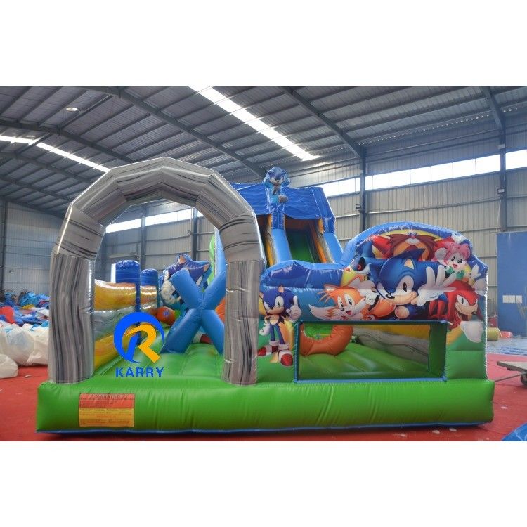 Carry Inflatable Fun City Unisex Blue Playground para niños en el Parque Inflatable Gigante