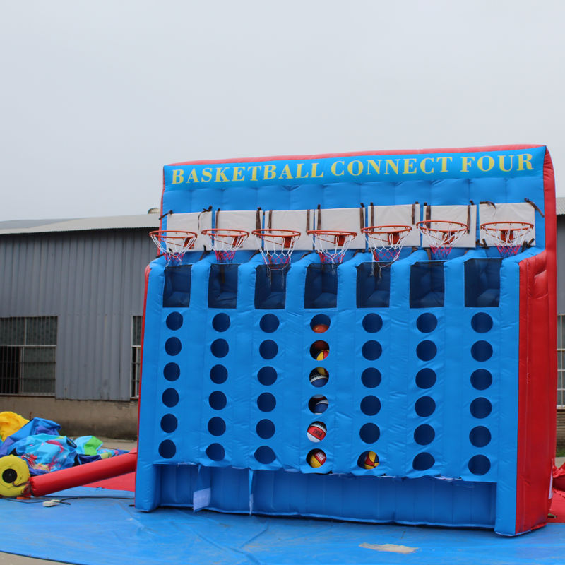 PVC Tarpaulin Connect 4 Juego de Baloncesto Inflable para el Carnaval Interactivo