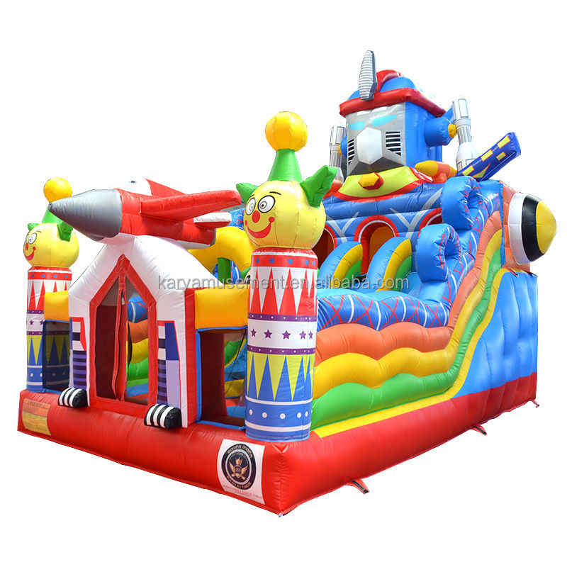 Trampolín personalizado de pequeño tamaño inflable mecánico Ares Fun City Bouncer Combo Slide