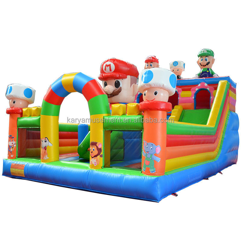 Rango de edad 14 Años y más Portable PVC Inflatable Mario Fun City Juego de Parque infantil para niños