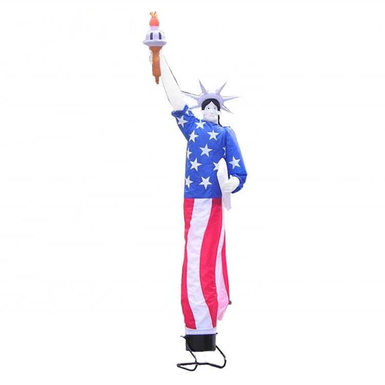 Puede ser personalizado Estatua inflable de la Libertad hombre bailarín del cielo para la celebración de las fiestas