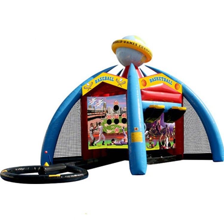 Unisex PORTABLE Carnaval inflable Juego 5 en 1 Deportes interactivos