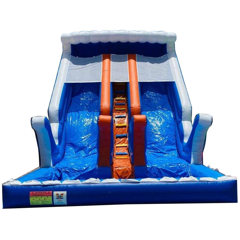 Equipo de parque acuático inflable de color personalizado con piscina grande y dos toboganes anchos