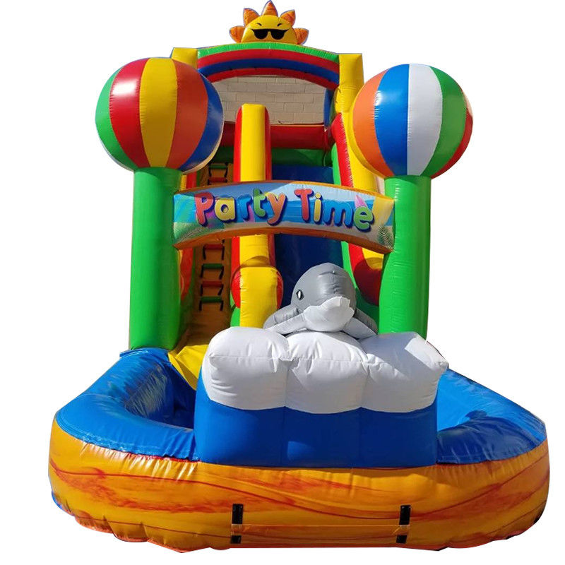 Envío por mar, aire o expreso Disfrute de la diversión al aire libre con 2024 26 pies de PVC comercial inflables Rainbow Slide
