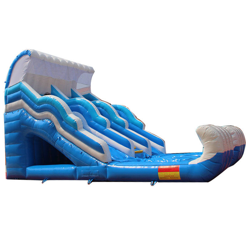 Combo inflable de doble deslizamiento azul de gran tamaño para negocios de alquiler de fiestas hechos a medida