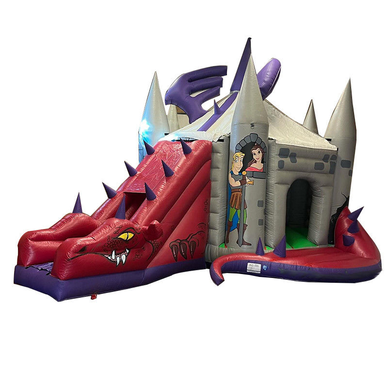 Dinosaurio Rojo Castillo de Salto con tobogán Cómo Entrenar a Tu Dragón Casa de Salto Inflatable