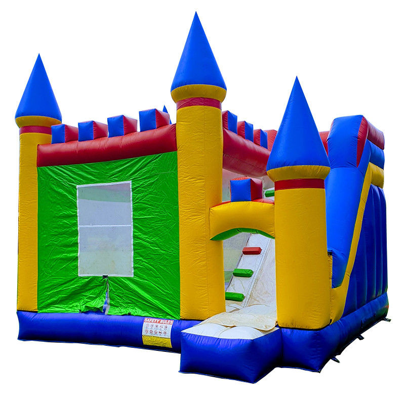CE/EN71/EN14960 Certificado Casa de rebote de castillo inflable de bloques de colores con tobogán
