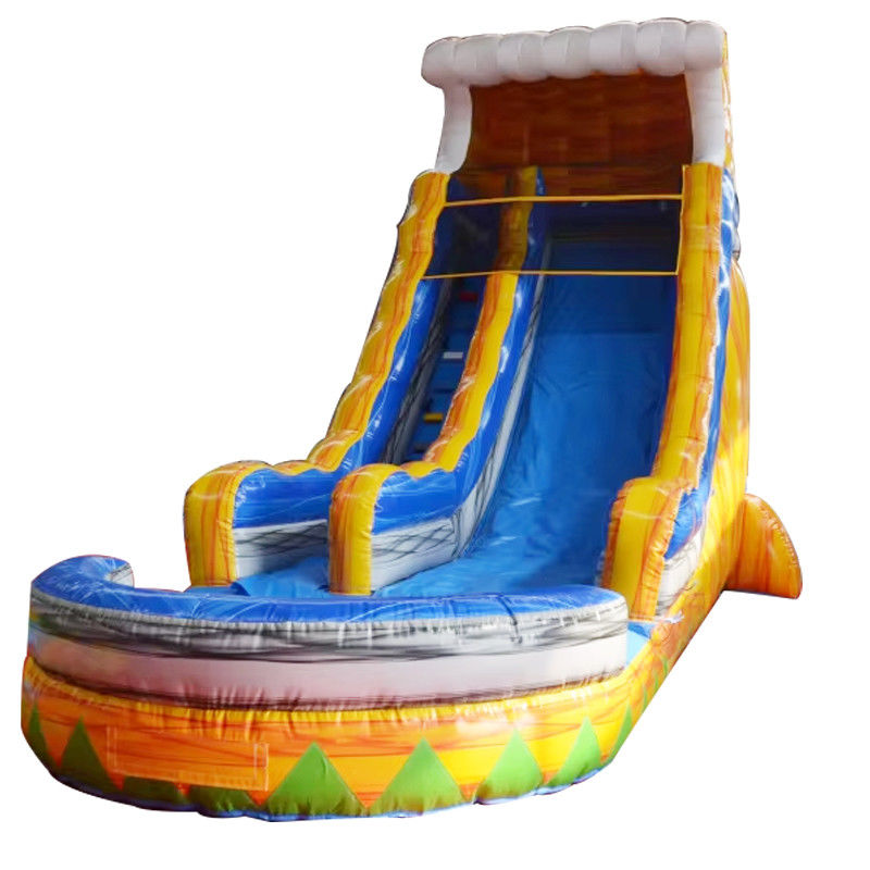 EN71/CE Certificado de grado comercial de deslizamiento de agua inflable amarillo para niños