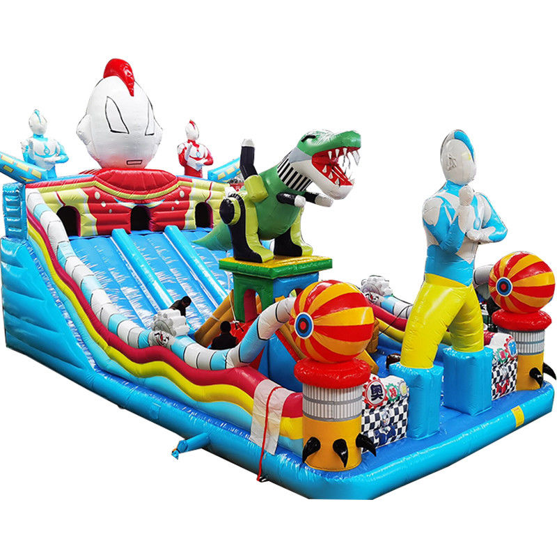 Unisex inflables para niños Fun City Dino tema de casa de salto tobogán para eventos de fiesta