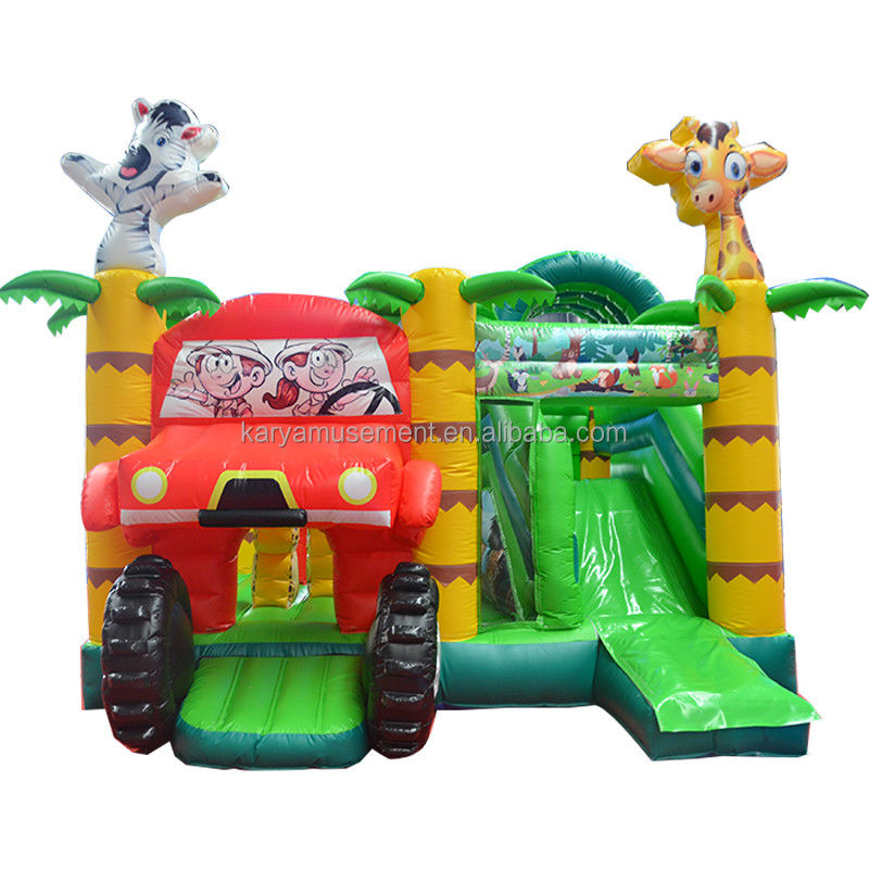Wild Jungle Safari Inflable Castillo de Salto Casa de rebote de color personalizado con tobogán